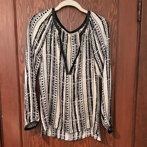 Twelfth Street by Cynthia Vincent Black and Cream Blouse